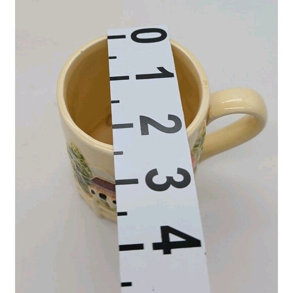 Vintage Marks Rosenfeld Cottage Core Coffee Cups 3D Farmhouse Barn 3 1/2" Tall - Picture 7 of 8